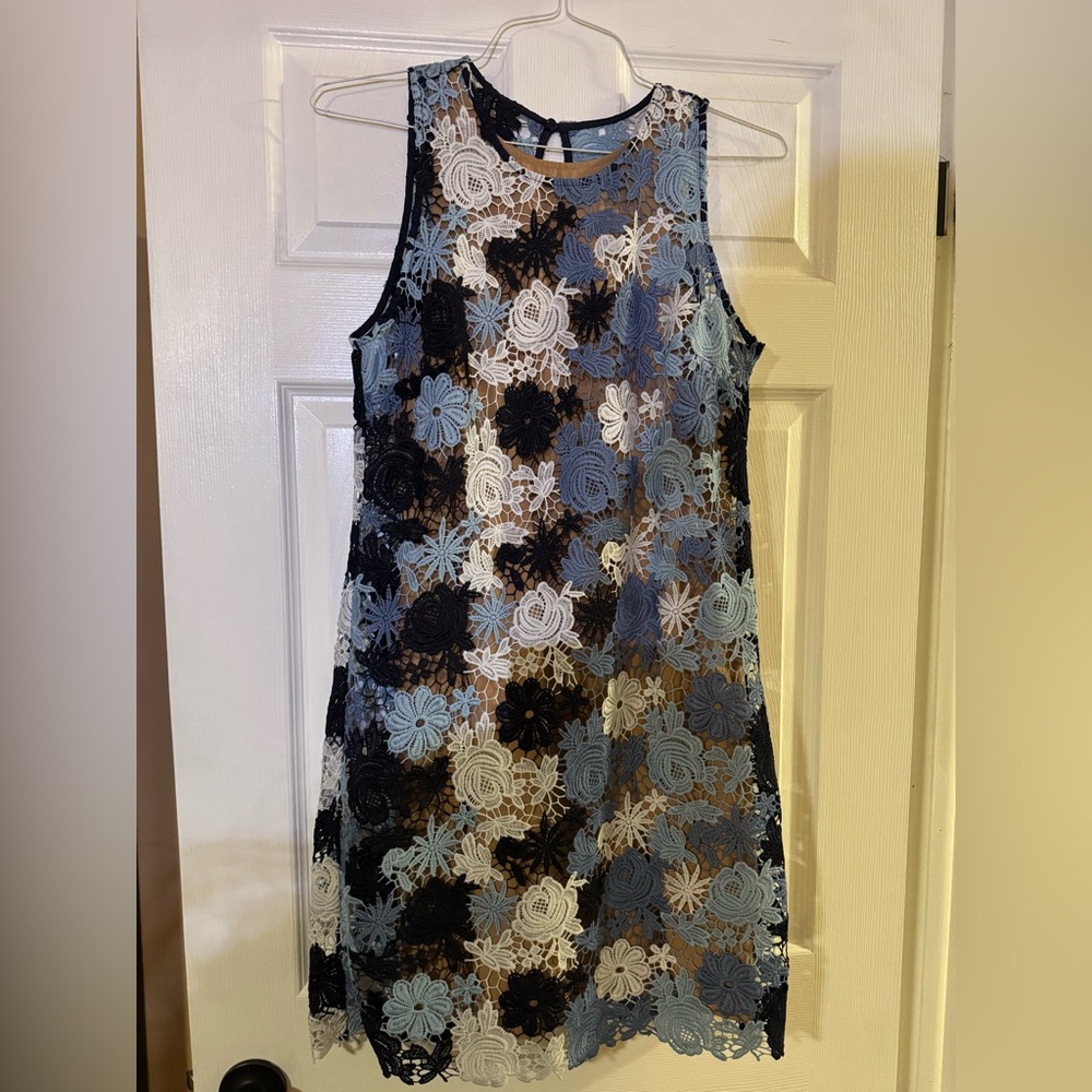 Michael Kors sleeveless lace appliqué mini dress